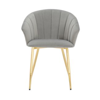 An Image of Kendall Velvet Carver Chair Grey