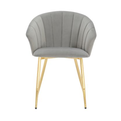 An Image of Kendall Velvet Carver Chair Grey