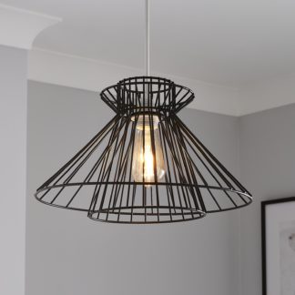 An Image of Dalston Wire Easy Fit Light Shade - Black