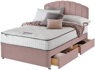 An Image of Silentnight Middleton 800Pkt Mem Double 4 Drw Divan Bed-Pink