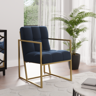 An Image of Chelsea Velvet Chair Luxe Navy