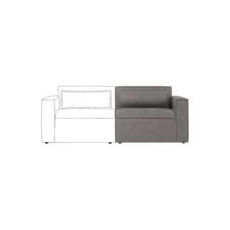 An Image of Modular Arne Faux Leather Right Hand Seat Grey