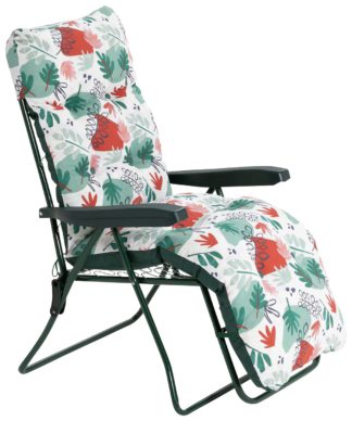 An Image of Argos Home Folding Metal Reclining Garden Chair - Green