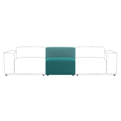 An Image of Modular Cruz Velvet Armless Seat Bottle (Green)