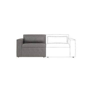 An Image of Modular Arne Faux Leather Left Hand Seat Grey