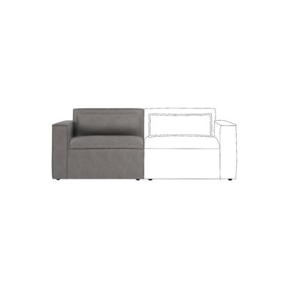 An Image of Modular Arne Faux Leather Left Hand Seat Grey