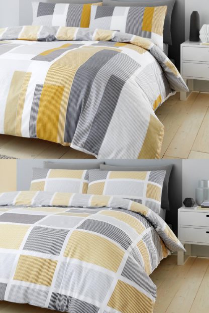 An Image of Geo Bocks Twin Pack Duvet Set