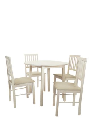 An Image of Argos Home Kendal Solid Wood Extending Table & 4 Oak Chairs