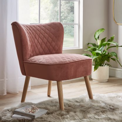 An Image of Emilia Velvet Chair Rose (Pink)