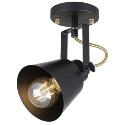 An Image of Abigail Single Lamp Spotlight - Black