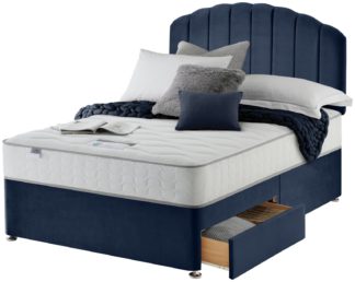 An Image of Silentnight Middleton 800Pkt Com Double 2 Drw Divan Bed-Blue