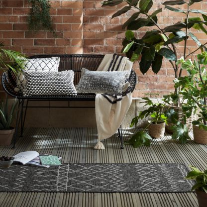 82559476d78287d5f9332f3de09c998f74faaf47c66a88146130e264808debe1.jpg An Image of Ziri Berber Indoor Outdoor Runner Ziri Berber Grey and Black