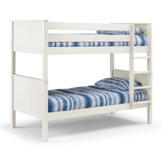 An Image of Maine White Wooden Bunk Bed Frame - 3ft Single