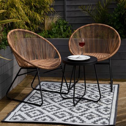 An Image of Charles Bentley Zanzibar Tea for Two Bistro Set Grey