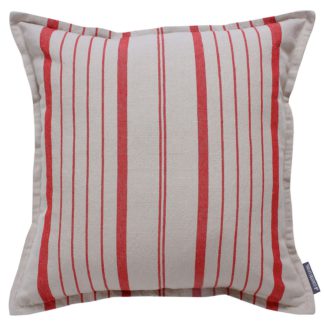 An Image of Country Living Croyde Stripe Cushion - Red