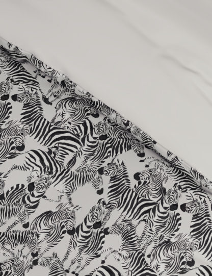 An Image of M&S Pure Cotton Zebra Bedding Set