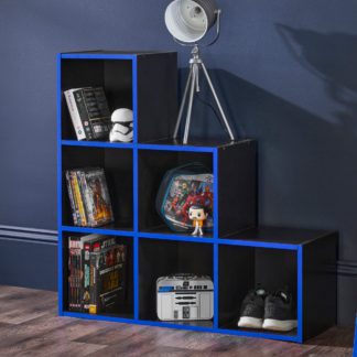 An Image of Black 6 Cube Storage Unit Blue