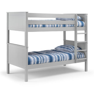An Image of Maine Dove Grey Wooden Bunk Bed Frame - 3ft Single