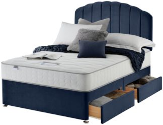 An Image of Silentnight Middleton 800Pkt Com Double 4 Drw Divan Bed-Blue