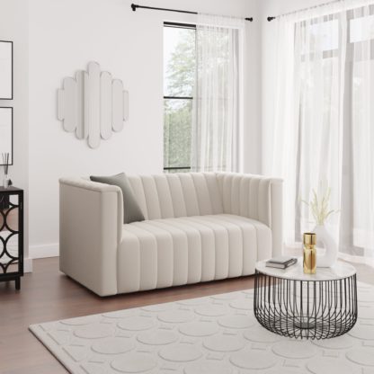 An Image of Cora Chenille 2 Seater Sofa Beige
