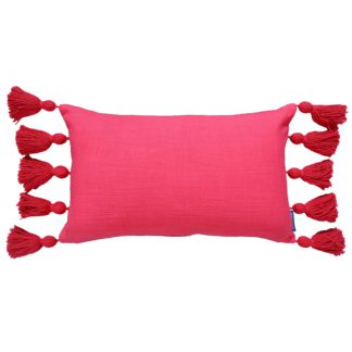 An Image of House Beautiful Cotton Tassel Cushion - 30x50cm - Ibiza Pink