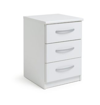 An Image of Argos Home Hallingford 3 Drawer Bedside Table - White