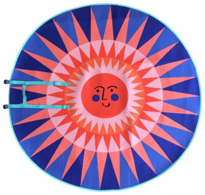 da33ae8ea3899245b167f061a885b64d636677dcc86d7f10a6fde47fc6b85b92.jpg An Image of Home Abstract Play Sunshine Round Fleece Rug