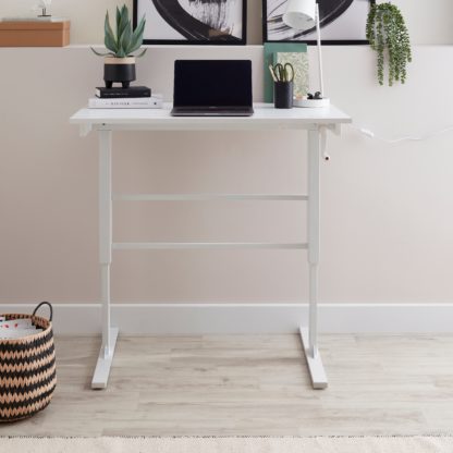 An Image of Murphy Ergonomic Sit to Standing Desk White