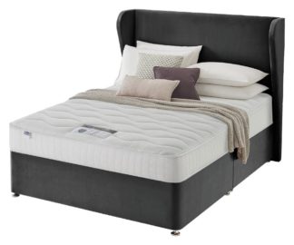 An Image of Silentnight 1000 Pocket Memory Double Divan Bed - Charcoal