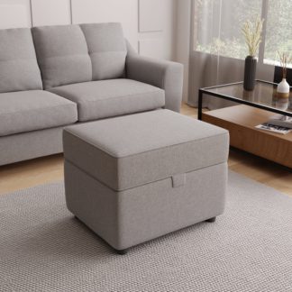 An Image of Baxter Textured Weave Storage Footstool Textured Weave Silver
