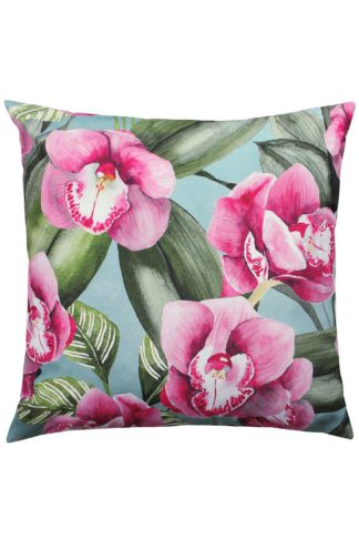 An Image of 'Orchids' Floral Water & UV Resistant Outdoor Cushion