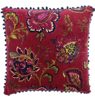An Image of 'Malisa' Paisley Velvet Cushion