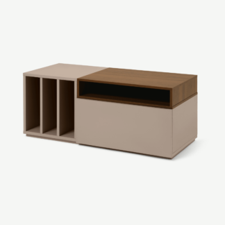 An Image of Heaton Modular Compact TV Unit, Cappuccino & Walnut Effect