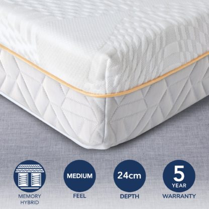 An Image of Comfortzone Hybrid Mattress White/Yellow