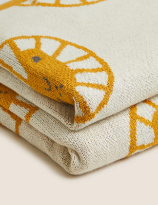 An Image of M&S Pure Cotton Lion Throw