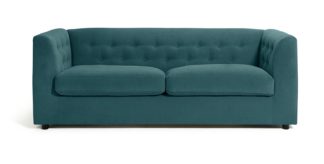 An Image of Habitat Nina 3 Seater Fabric Sofa Bed - Teal