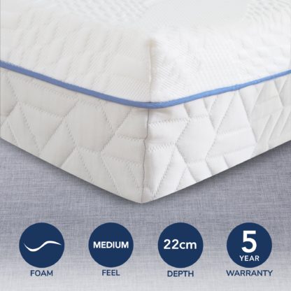 An Image of Comfortzone Memory AirFlow Breathable Bounce Back Mattress White/Blue