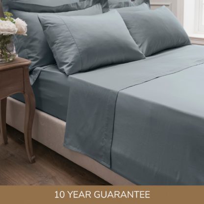 An Image of Dorma 300 Thread Count 100% Cotton Sateen Plain Flat Sheet Mink