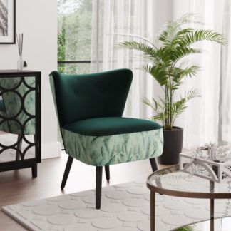 An Image of Eliza Malawi Jacquard Velvet Chair Green
