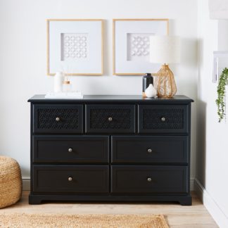 An Image of Carys Black 7 Drawer Chest Grey