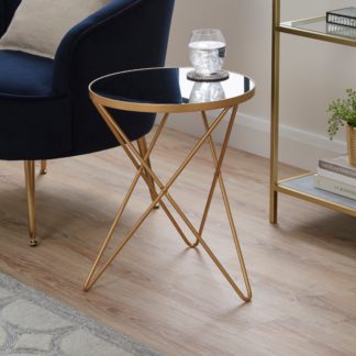 An Image of Zoey Mirror Top Side Table Gold