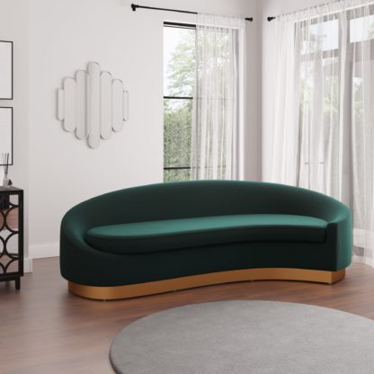 An Image of Felicity Velvet Corner Sofa Bottle (Green)