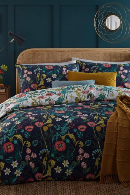 An Image of 'La Belle' Floral Reversible Duvet Cover Set