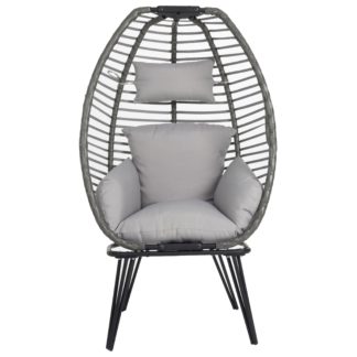 An Image of Charles Bentley Grey Folding Egg Shaped Seat Grey