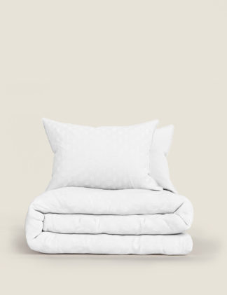 An Image of M&S Pure Cotton Pom Pom Dobby Bedding Set