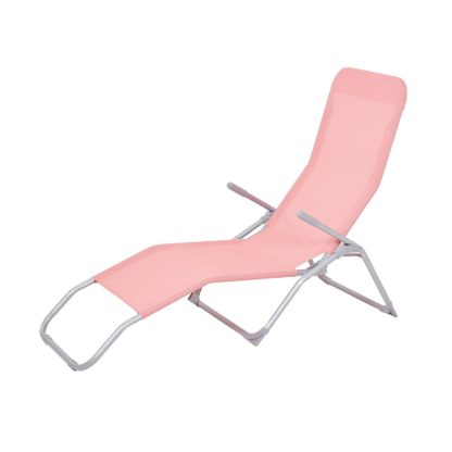 An Image of Homebase Siesta Sun Lounger - Red