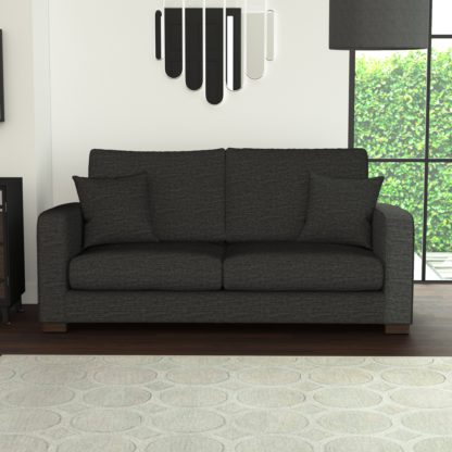 An Image of Carson Vivalife Stain-Resistant Fabric 3 Seater Sofa Brown