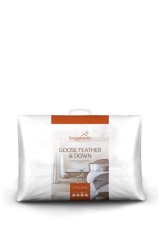 An Image of 2 Pack Goose Feather & Down Medium Support Pillows