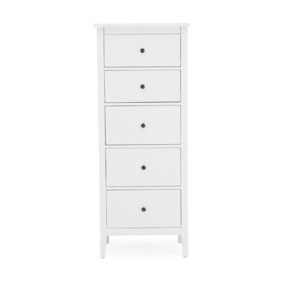 An Image of Lynton Compact White Tall Boy White