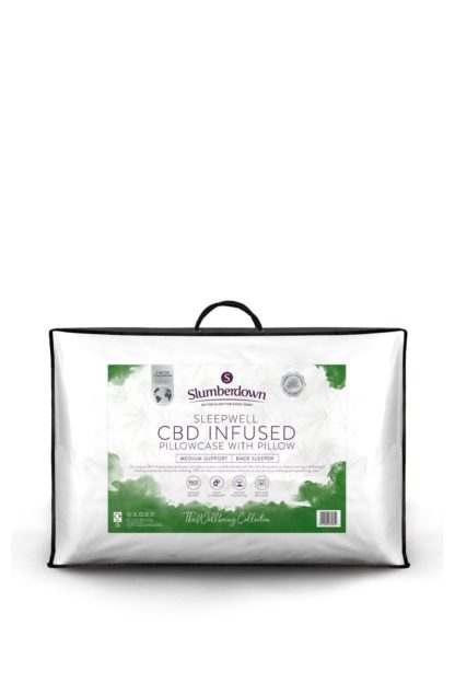 An Image of Single Sleepwell CBD Infused Pillowcase Medium Support Pillow